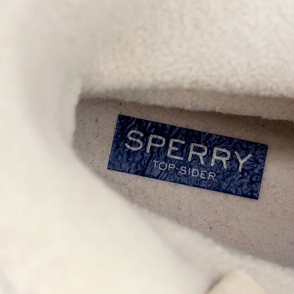 Sperry Saltwater Duck Boots Women's 8.5 Ivory Gold Metallic Leopard STS88315